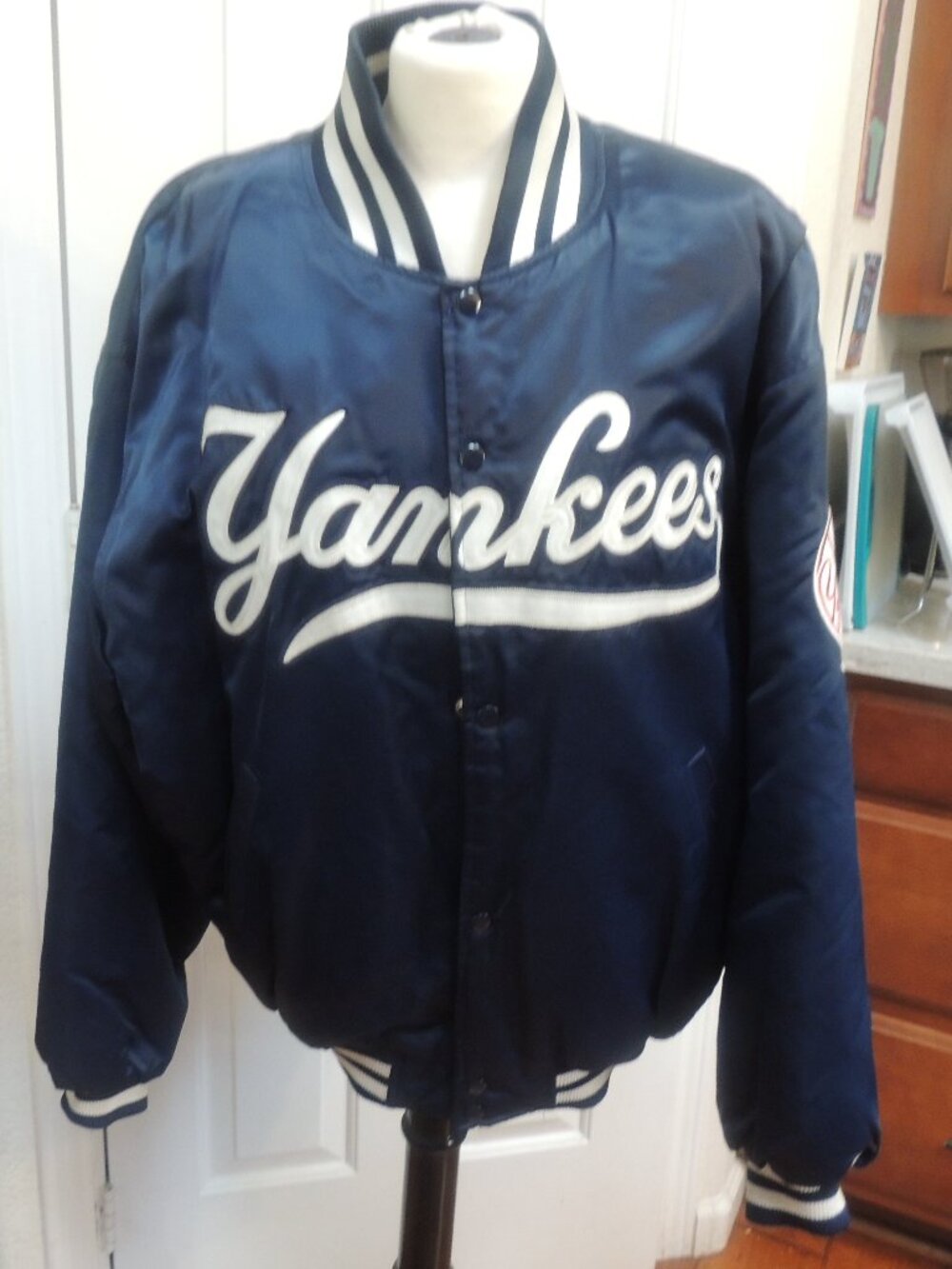 New York Yankees NY Satin Starter Jacket XL Authentic Diamond Collection Vintage